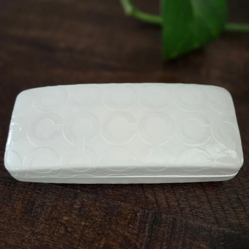 Coach Eyeglasses Case White Embossed Signature C Hard Shell Womens